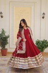 KA 1082 Faux Blooming With Embroidery Zari Sequins Work Gown With Dupatta Wholesale Online